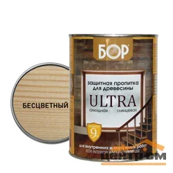 Пропитка защитная БОР ULTRA тонирующая алкидная глянцевая БЕСЦВЕТНАЯ 0,75кг