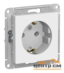 Механизм розетки одноместный СП AtlasDesign 16А IP20 с заземлением, белый Systeme Electric ATN000143