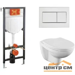Унитаз подвесной Vitra Norm Fit с инсталляцией двурежимная клавиша хром крышка дюропласт микролифт