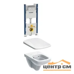 Унитаз подвесной GEBERIT Selnova Square с инсталляцией, сиденьем микролифт (500.275.01.1 + 500.336.01.1 + 458.121.21.1)