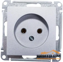 Механизм розетки одноместный СП AtlasDesign 16А IP20 без заземл. алюм. Systeme Electric ATN000341