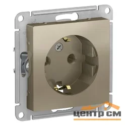 Механизм розетки одноместный СП AtlasDesign 16А IP20 с заземл. шампань Systeme Electric ATN000543