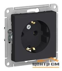 Механизм розетки одноместный СП AtlasDesign 16А IP20 с заземлением, карбон Systeme Electric ATN001043