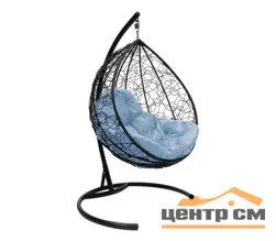 Подвесное кресло КАПЛЯ с ротангом коричневое ,подушка серая