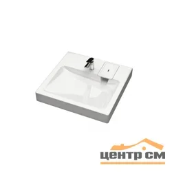 Умывальник BERGG lab. Монако V51D1 с 1-отв. на стиральную машину 50 см в комплекте с кронштейнами и сифоном, сигнально-белый