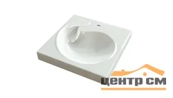 Умывальник BERGG lab. Лилия V60D1 с 1-отв. на стиральную машину 60 см в комплекте с кронштейнами и сифоном, сигнально-белый