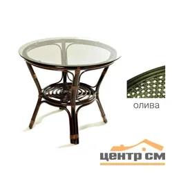 Стол кофейный БАГАМА со стеклянной столешницей, олива