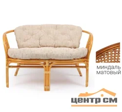 Диван БАГАМА с простой подушкой бежевой шенилл, миндаль матовый