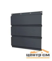Софит металлический перфорация по центру Сатин RAL 7024 (мокрый асфальт), 0.5мм Grandline, 0.365*3м