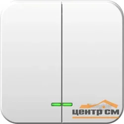 Выключатель 2-кл. ОП Blanca 10А IP20 (сх. 5) 250В с подсветкой с изолир. пластиной бел. Systeme Electric BLNVA105111 SE