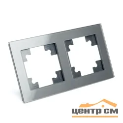 Рамка двухместная горизонтальная STEKKER Катрин, графит стеккло (GFR00-7002-06)