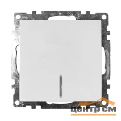 Механизм выключателя одноклавишный СП 220V, 10А, c индикатором, белый (GLS10-7101-01) Катрин STEKKER