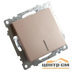 Механизм выключателя одноклавишный СП 220V, 10А, c индикатором, шампань (GLS10-7101-02) Катрин STEKKER