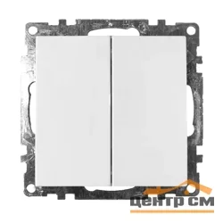 Механизм выключателя двухклавишный СП 220V, 10А, белый (GLS10-7104-01) Катрин STEKKER