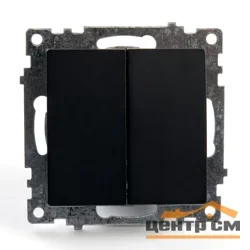 Механизм выключателя двухклавишный СП 220V, 10А, черный (GLS10-7104-05) Катрин STEKKER