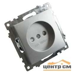 Розетка 1-местная (механизм) СП STEKKER Катрин без заземления серебро (GLS10-7109-03