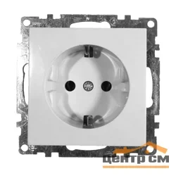 Розетка 1-местная (механизм) СП STEKKER Катрин с заземлением (GLS16-7110-01) белый