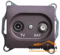 Механизм розетки телевизионной оконечной TV/SAT Glossa 1дБ шоколад Systeme Electric GSL000897