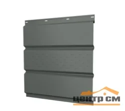 Софит металлический перфорация по центру RAL 7005 (серая мышь), 0.45мм Grandline, 0.365*3м
