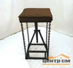 Табурет полубарный Лофт на цепях черный-шоколад (ткань)