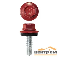 Саморез кровельный 4,8x19 сверло №2 (красный рубин) RAL 3003 (уп 250шт) DAXMER