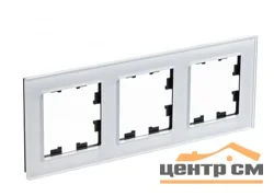 Рамка трехместная AtlasDesign Nature стекло бел. Systeme Electric ATN320103