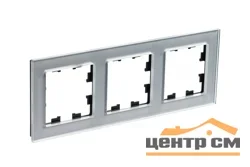 Рамка трехместная AtlasDesign Nature стекло алюм. Systeme Electric ATN320303