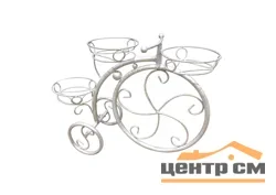 Цветочница ВЕЛОСИПЕД большой ( на 3 горшка),белый