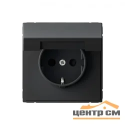 Механизм розетки одноместный СП ArtGallery 16А IP20 с заземлением, защ. шторки с крышкой карбон SE GAL001046
