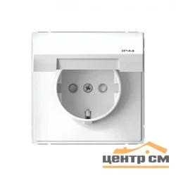 Механизм розетки одноместный СП ArtGallery 16А IP44 с заземлением, защ. шторки с крышкой белый SE GAL440146