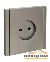 Розетка 1-м СП FORTE&PIANO FP518 10А без заземл. без защ. шторок винт. крепл. сталь IEK FP-R10-10-K46