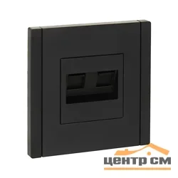 Розетка 2-м RJ11+RJ45 кат.5E FORTE&PIANO FP135 черн. IEK FP-KT20-O-1-K02