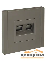 Розетка 2-м RJ11+RJ45 кат.5E FORTE&PIANO FP535 сталь IEK FP-KT20-O-1-K46