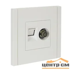 Розетка 2-м TV+RJ45 кат.5E FORTE&PIANO FP236 бел. IEK FP-AK20-1-K01