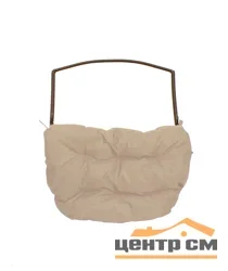Подставка для ног на кресло подвесное для двоих, с ротангом бежевая, бежевая подушка