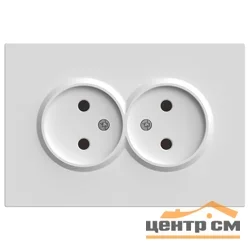 Розетка 2-местная СП STEKKER Эмили, с защитной шторкой, без заземления 250В, 16А, (RST16-5116-01) белый фарфор, soft touch
