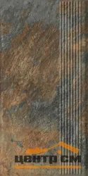 Ступень клинкерная Paradyz Ардис Раст прямая с насечками структурная 30x60