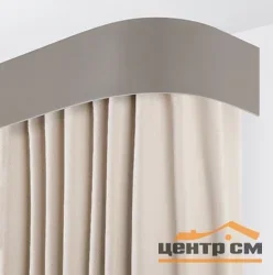 Карниз "Матэ" с поворотами (бленда 7см), 2,4 серый 2-х рядный