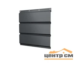 Софит металлический без перфорации Сатин RAL 7024 (мокрый асфальт), 0.5мм Grandline, 0.365*1м