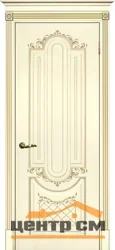 Дверь ТЕКОНА SMALTA-DECO 13 глухая патина золото эмаль слоновая кость 90