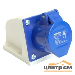 Розетка стационарная ST-113 16А 220В 2P+PE IP44, RST16-113-44 STEKKER