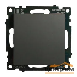 Механизм выключателя одноклавишный СП 220V, 10А, графит (GLS10-7103-06) Катрин STEKKER