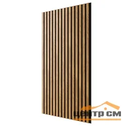 Панель акустическая гибкая ARTIVA flex №1, черный войлок, 1200х600х9мм, рейки МДФ 25х6мм, дуб золотой