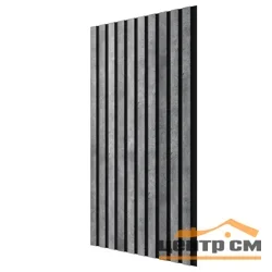 Панель акустическая гибкая ARTIVA flex №2, черный войлок, 1200х600х9мм, рейки МДФ 40х6мм, бетон