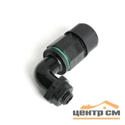 Соединитель-коннектор 3-контактный угловой с винтовым контактом IP68, черный, LD543 STEKKER
