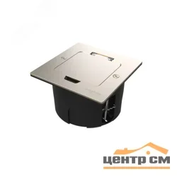 Лючок MultiDesk MDK20 на 2мод. IP44 с монтажной коробкой для стены фальшпола стола никель SE MDK20102NA