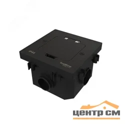 Лючок MultiDesk MDK20 на 2мод. IP44 с монтажной коробкой для бетонных полов черн. матов. SE MDK20202MBC