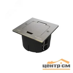 Лючок MultiDesk MDK20 на 2мод. IP44 с монтажной коробкой для стены фальшпола стола античная латунь SE MDK20102BA