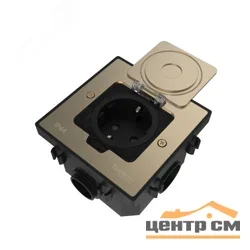 Лючок MultiDesk MDK21 с розеткой 2P+E 16А 250В IP44 с монтажной коробкой для бетонных полов никель SE MDK21202NC