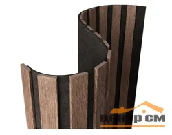 Панель акустическая гибкая ARTIVA flex №3, черный войлок, 2750х600х9мм, рейки МДФ 25х6мм, дуб барон темный